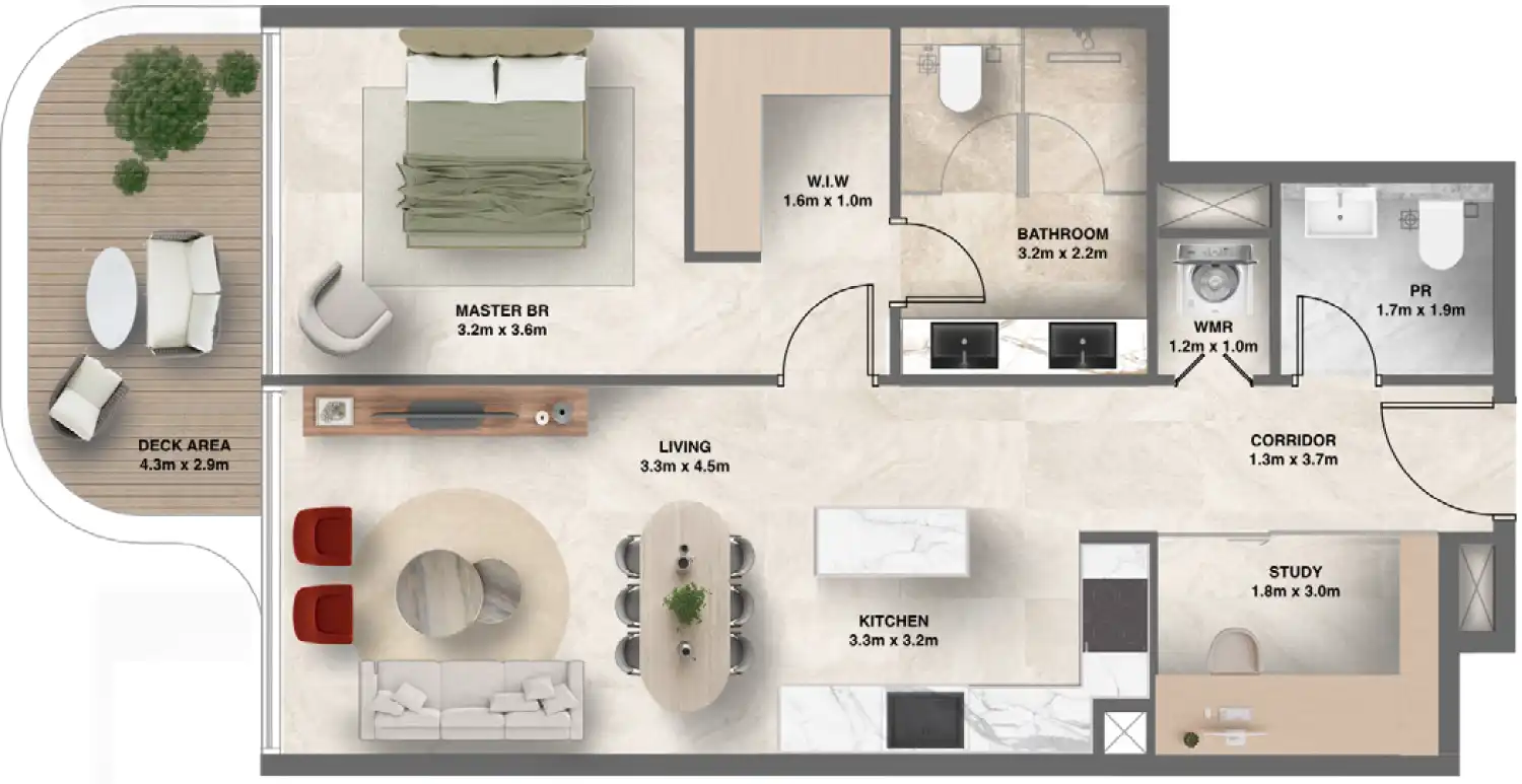 Floor Plans for The Tides by AMIS in Dubai