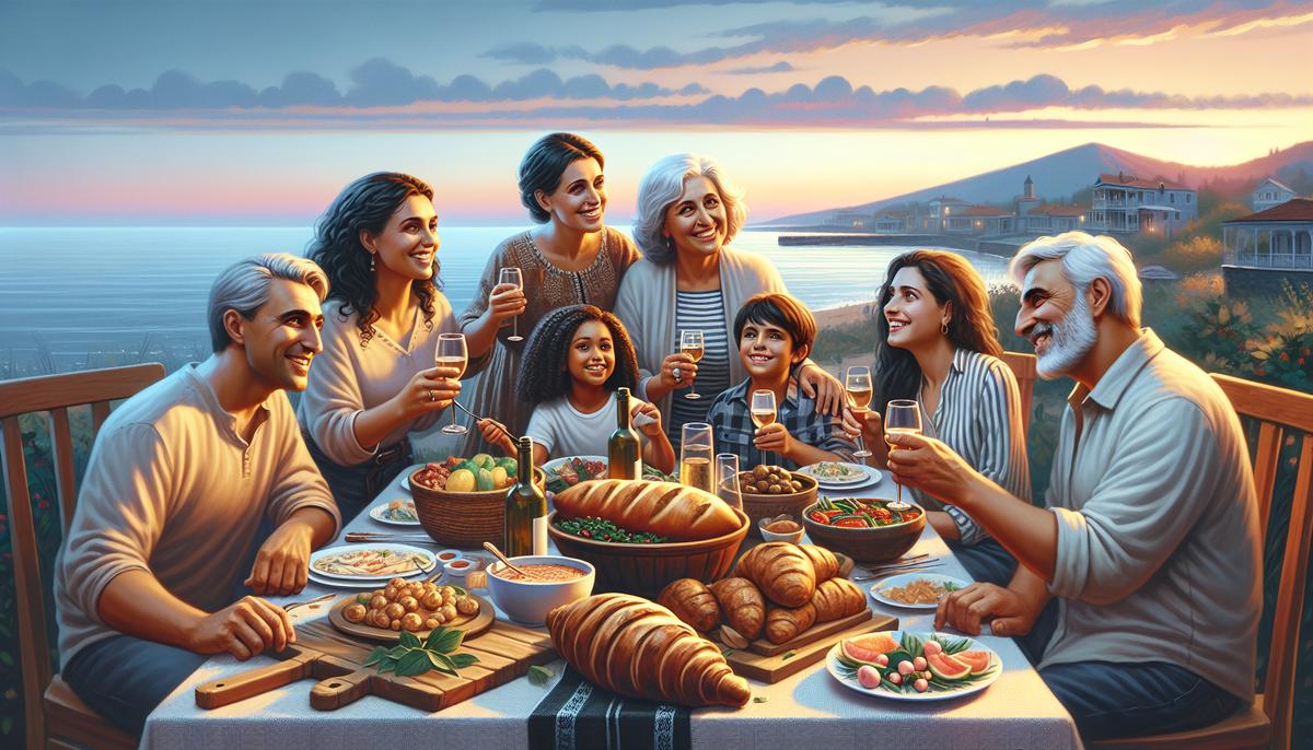 Грузинские праздники и традиции Люди празднуют грузинский праздник на улице — музыка, еда и виноград