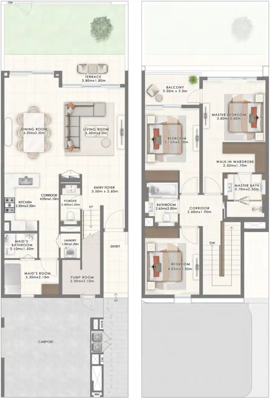 Floor Plans of Emaar The Valley Kaia