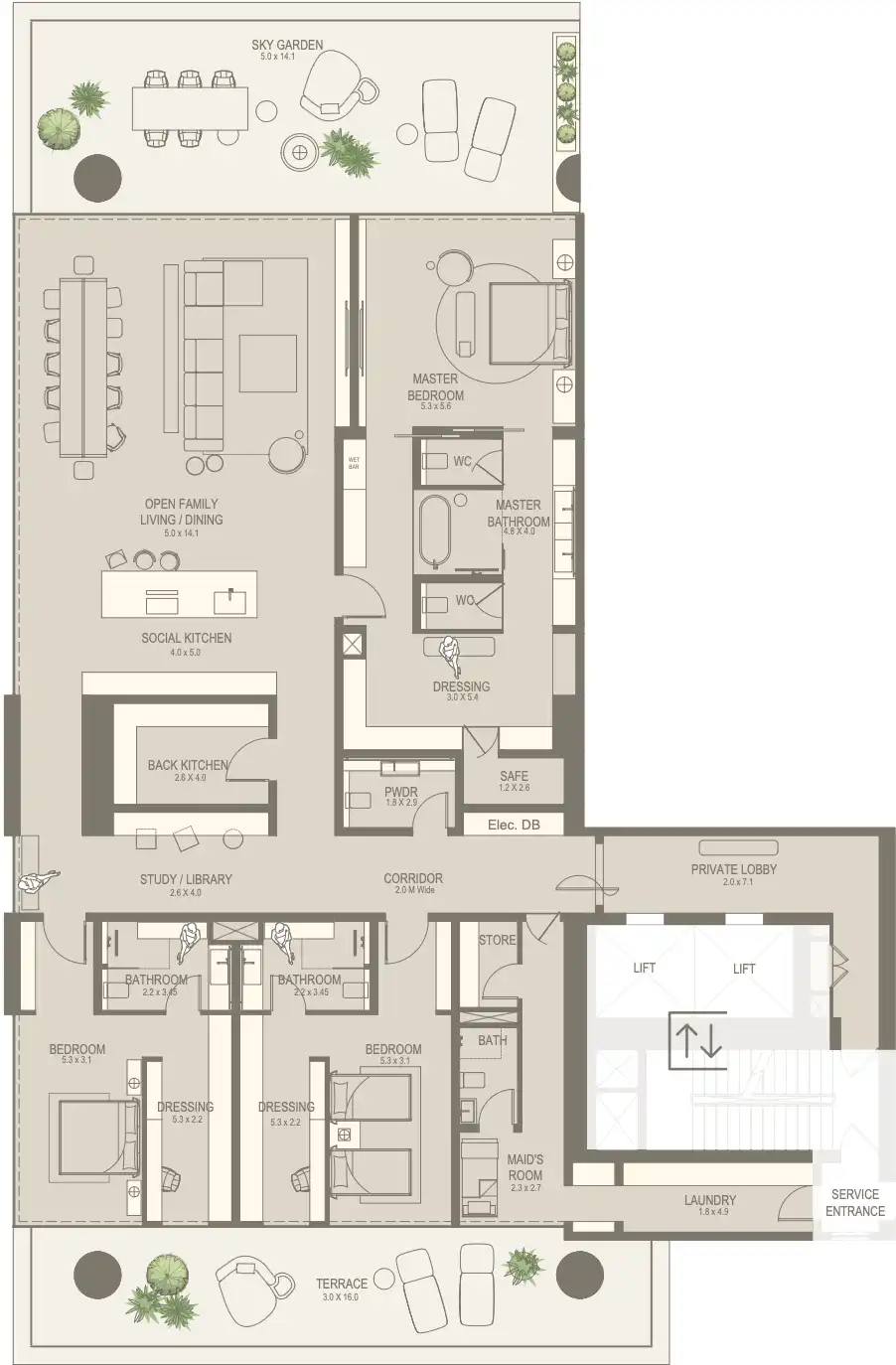 Floor Plans of The Chedi Private Residences