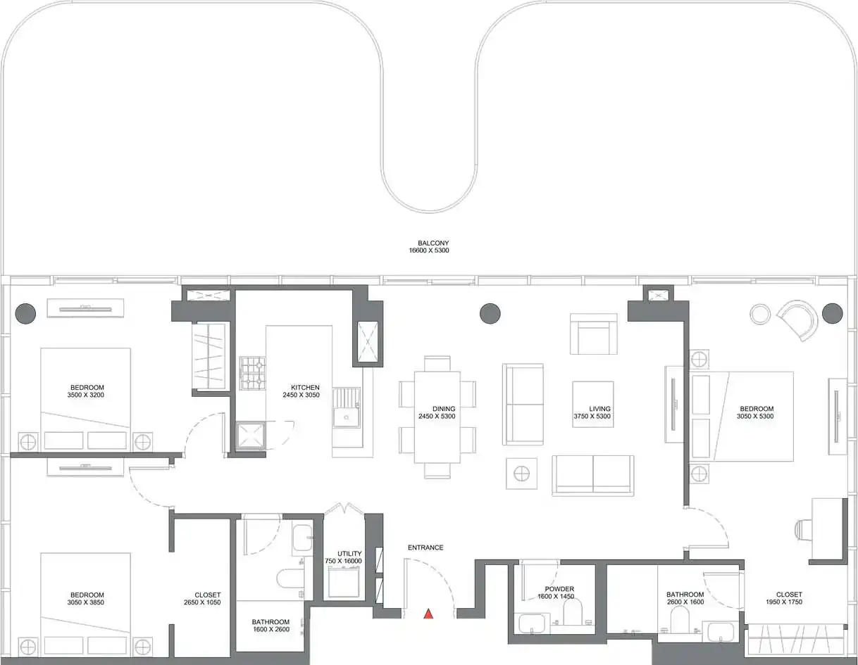 Планировка Sobha Florine Beach Residences