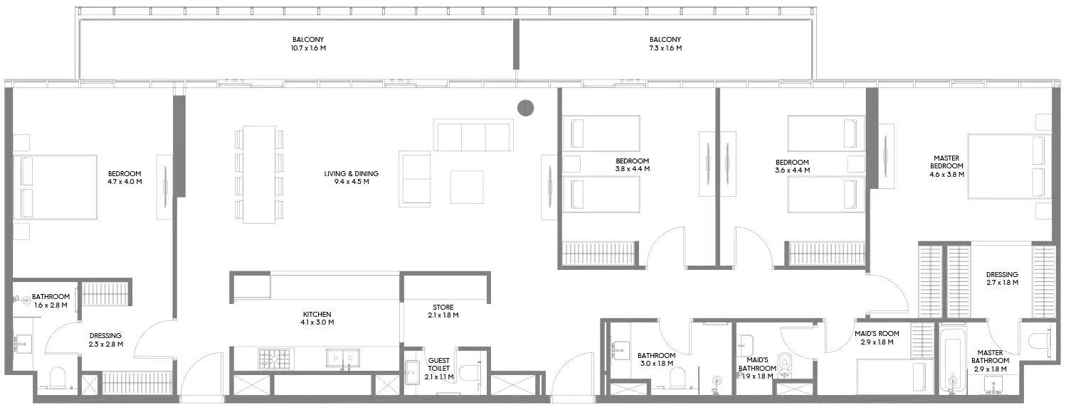 Floor Plans for Arada The Gate 6 in Sharjah