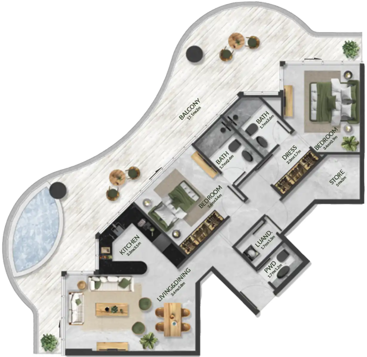 Планировки Aqua Maya by BNW Developments