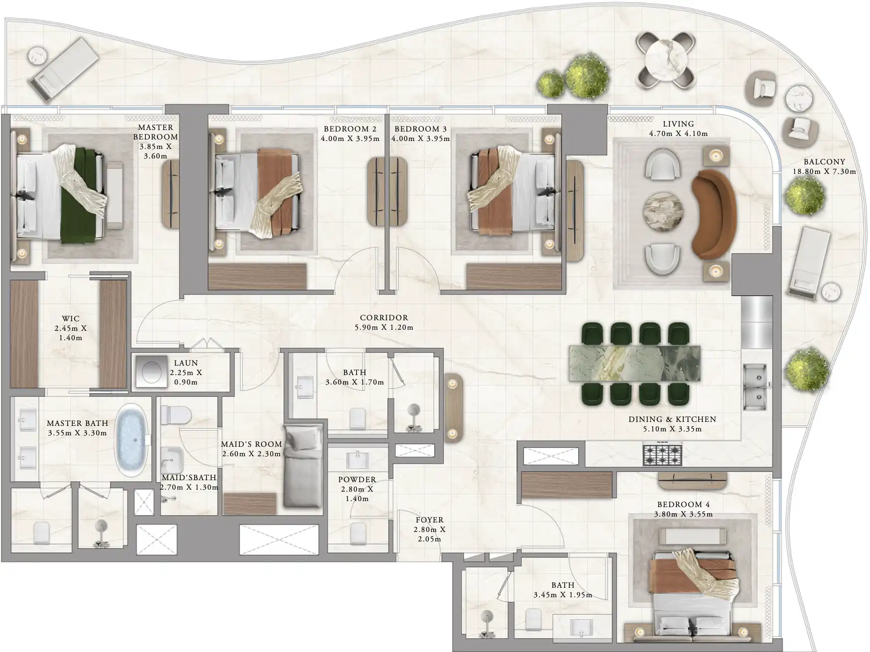 Floor Plans for The Bristol at Emaar Beachfront in Dubai