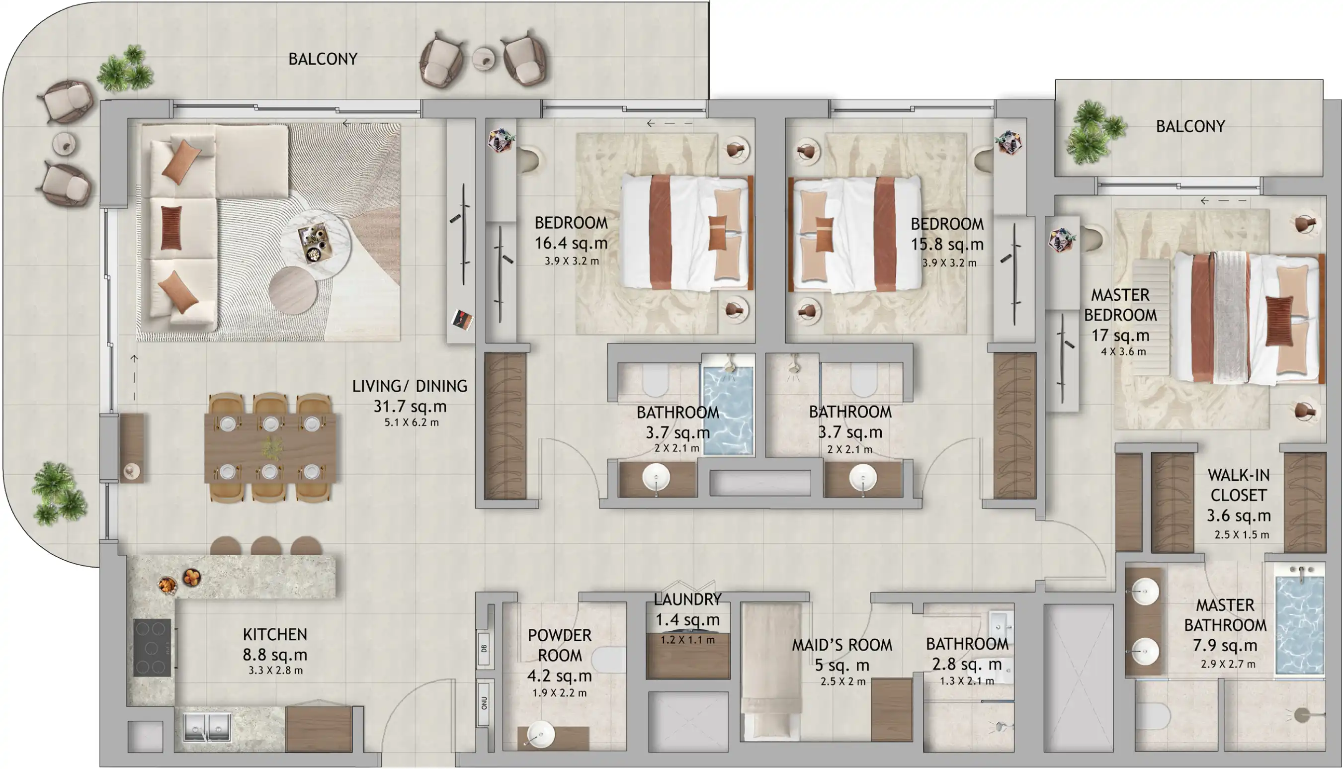 Floor Plans for Aldar The Wilds Residences in Dubai