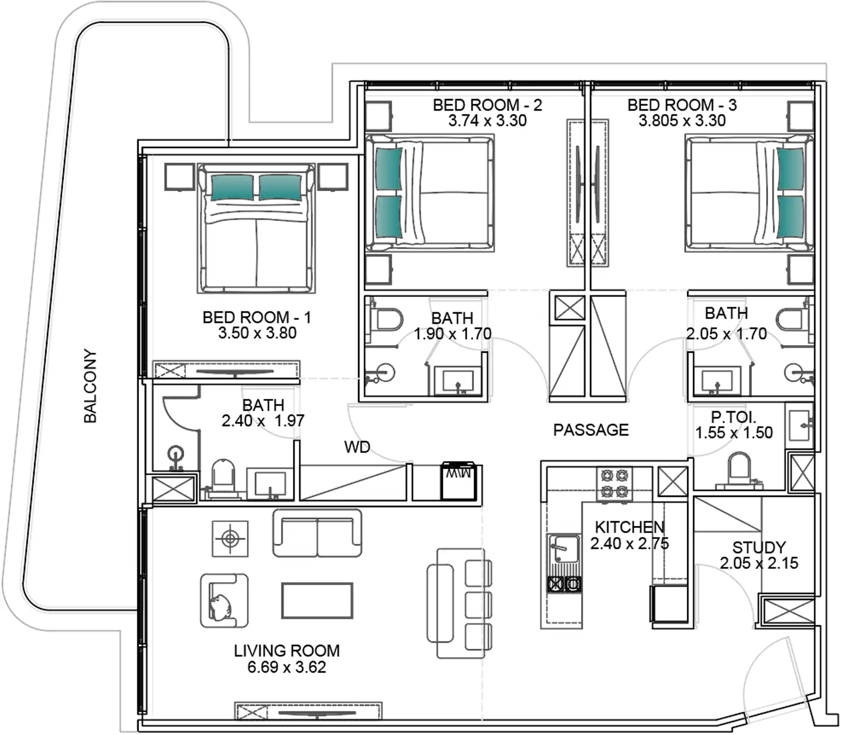 Floor Plans for Floarea Breeze by Mashriq Elite in Dubai