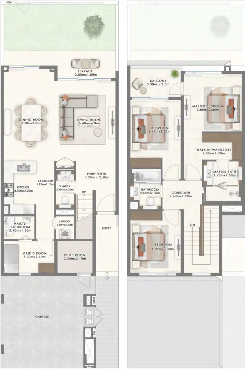 Floor Plans for Emaar Elva at The Valley in Dubai