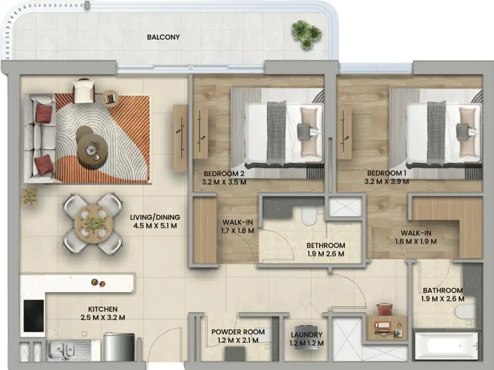 Floor Plans for Aldar Nouran Living in Abu Dhabi