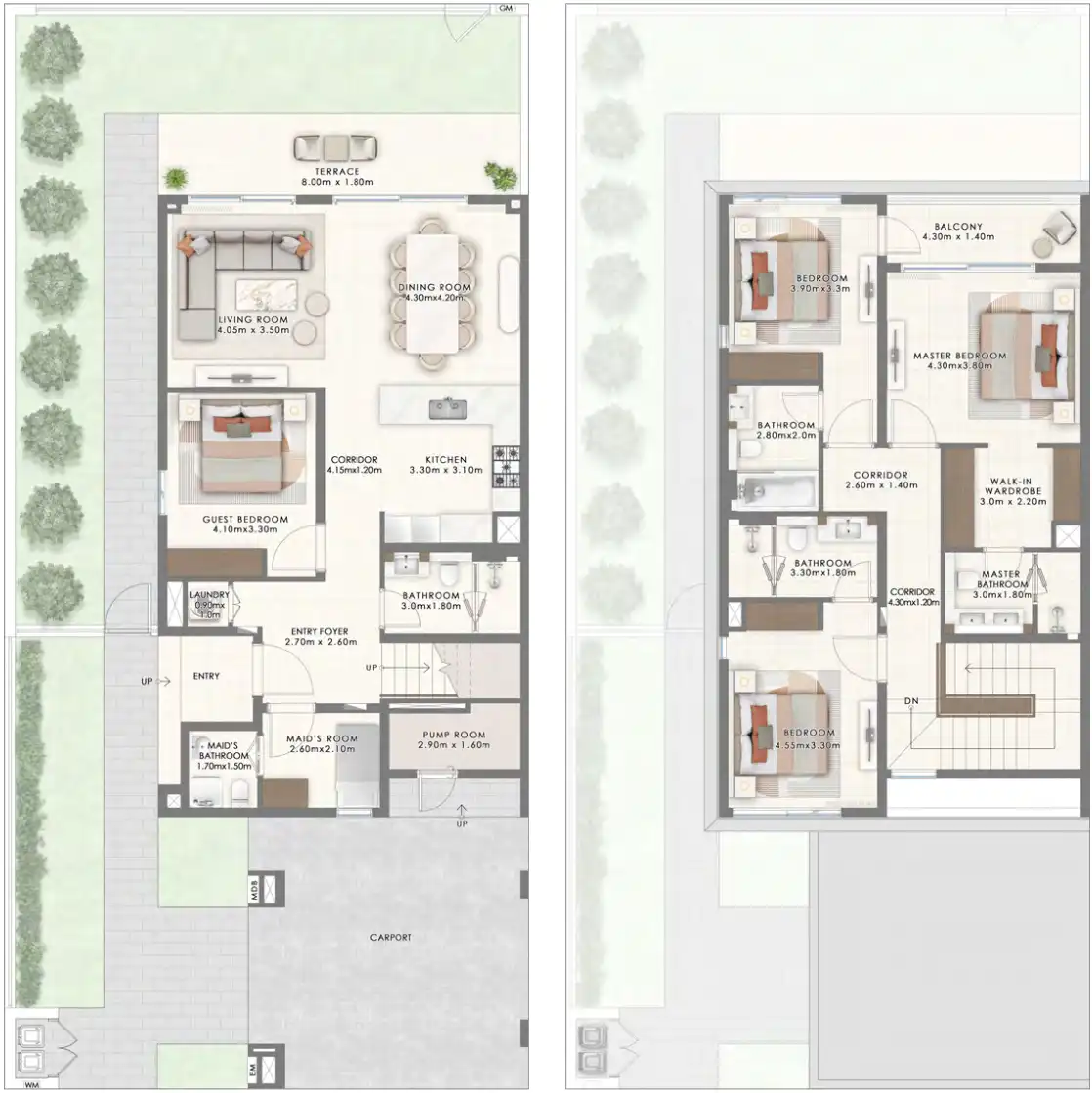 Floor Plans for Emaar Elva at The Valley in Dubai