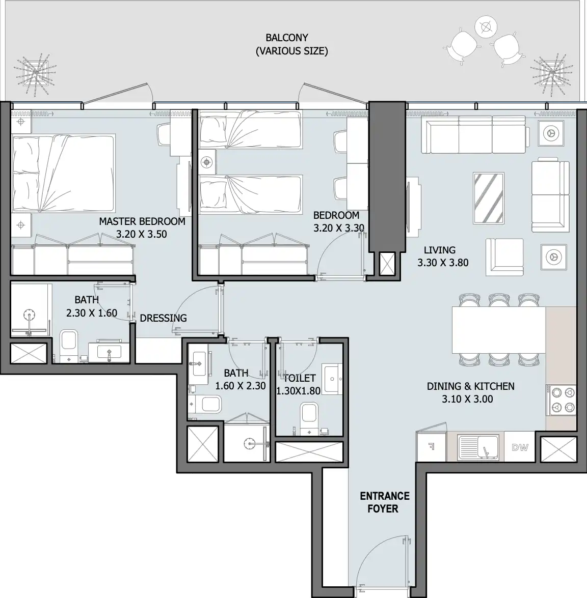 Floor Plans for Reportage Tower in Abu Dhabi