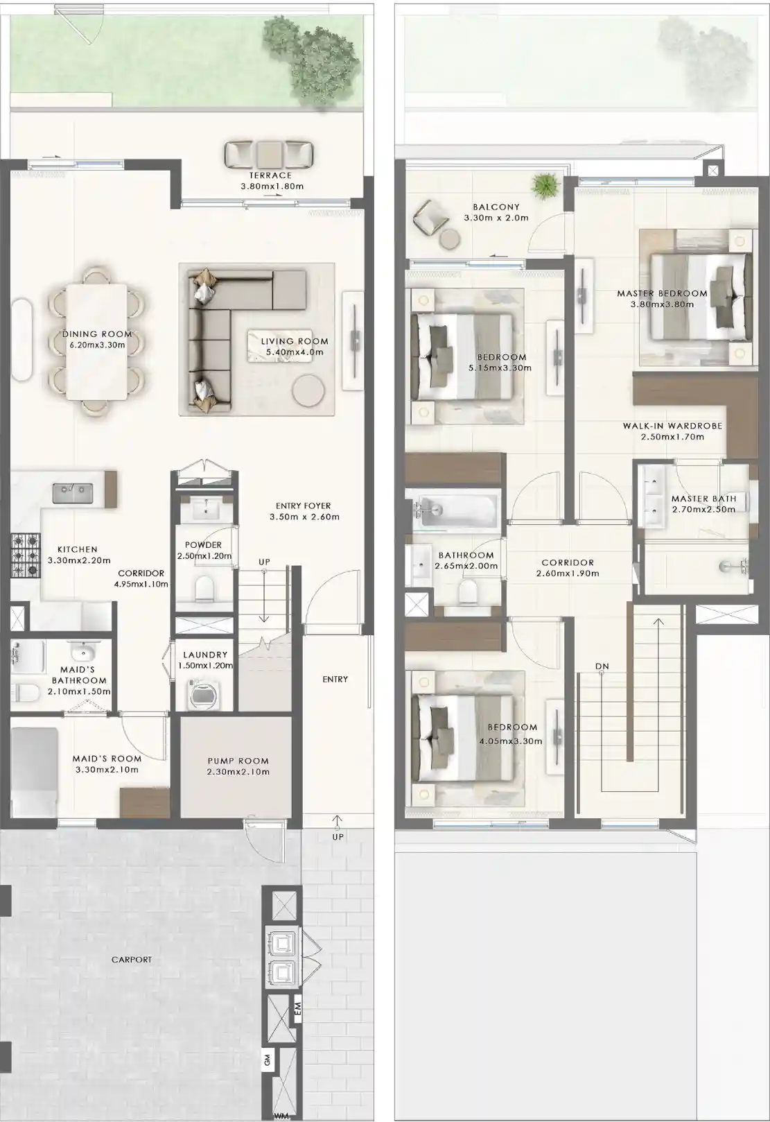 Floor Plans for Emaar South Greenridge in Dubai