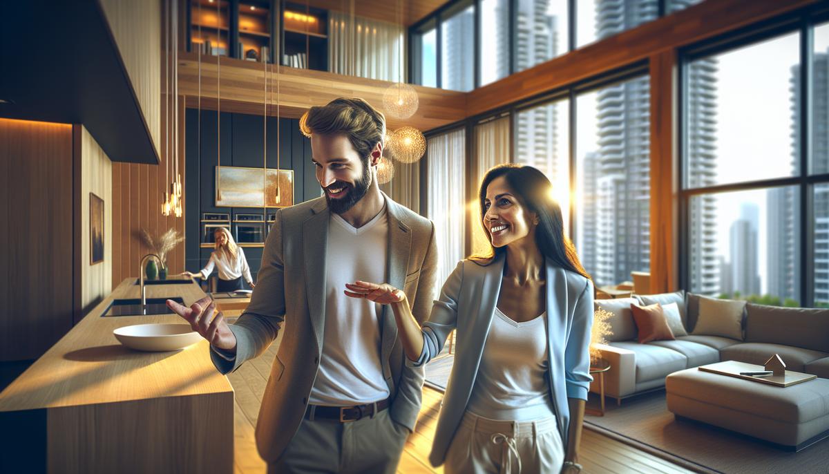 Как арендовать квартиру в Грузии и не переплатить Счастливая пара осматривает квартиру для аренды