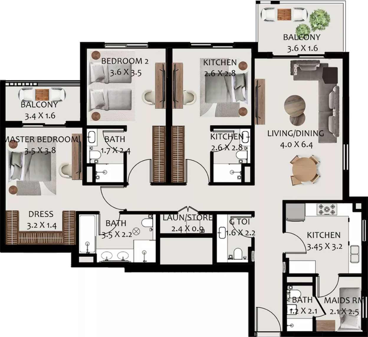 Floor Plans of Wasl Hillside Residences