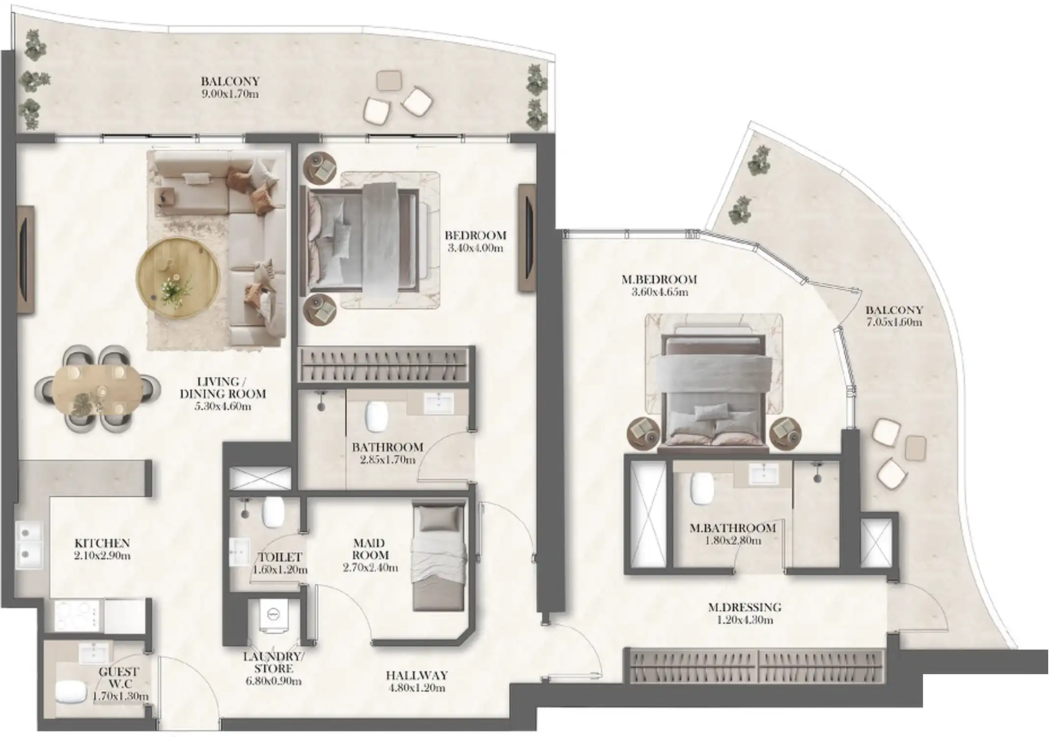 Планировка Radisson Residences Al Reem Island