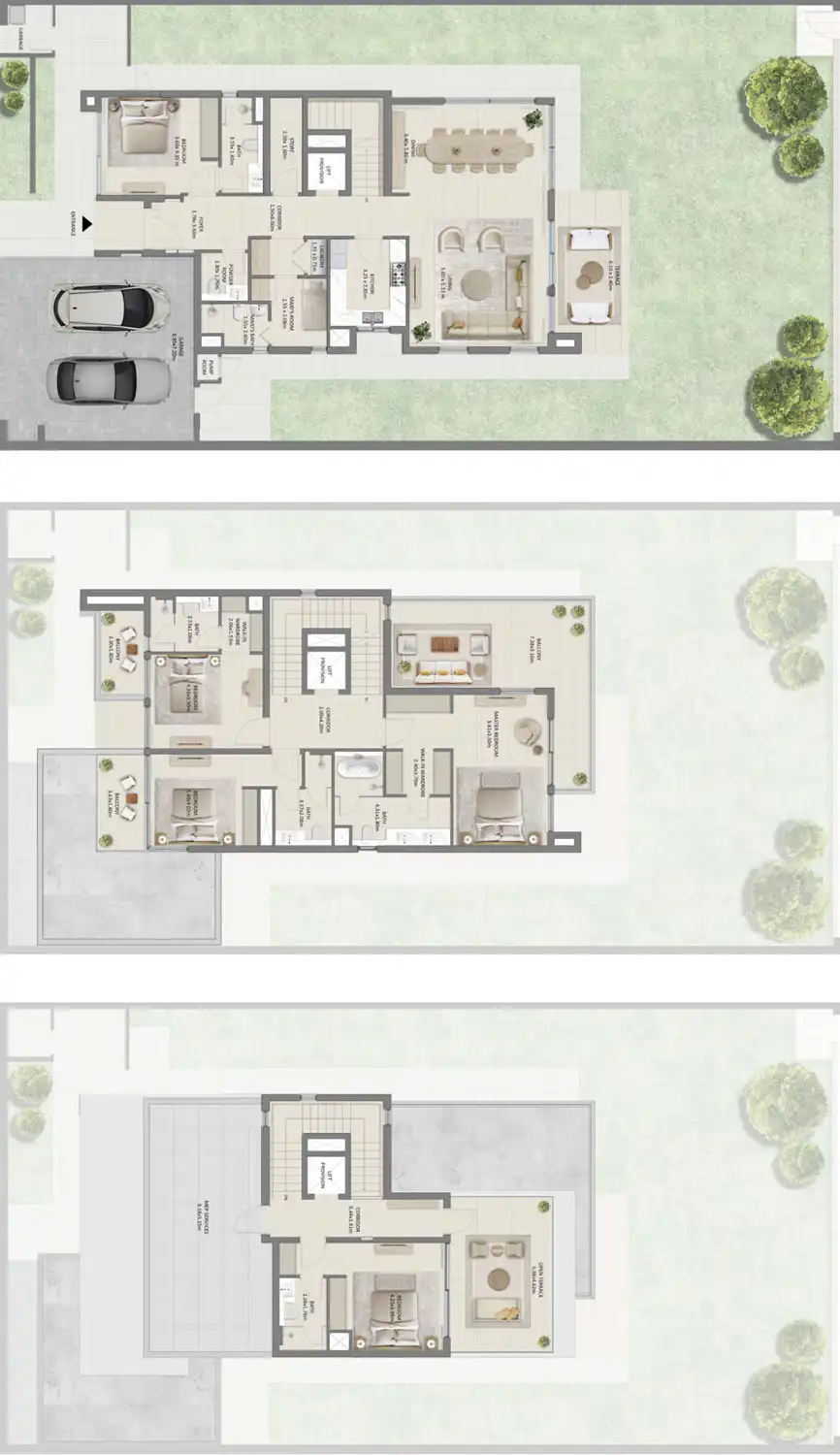 Floor Plans for Emaar South Fairway Villas 3 in Dubai