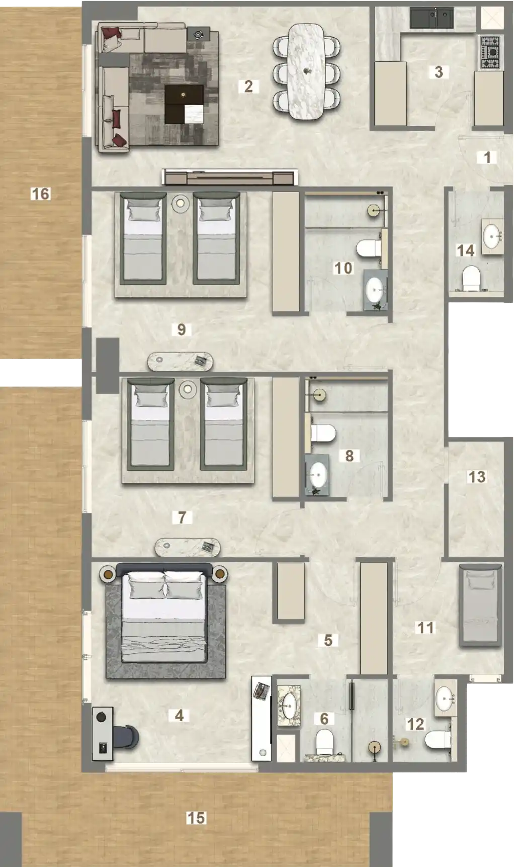 Floor Plans of Avenue Residence 7