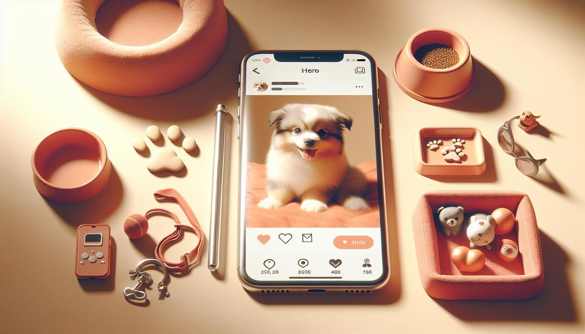 Как использовать соцсети, чтобы реально помогать животным, а не просто делать репосты Телефон с фото щенка и иконками соцсетей на фоне теплых тонов