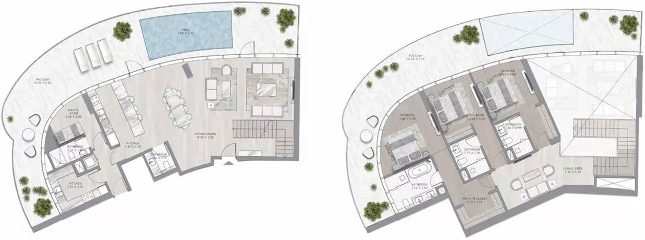 Floor Plans of DAMAC Altitude de GRISOGONO