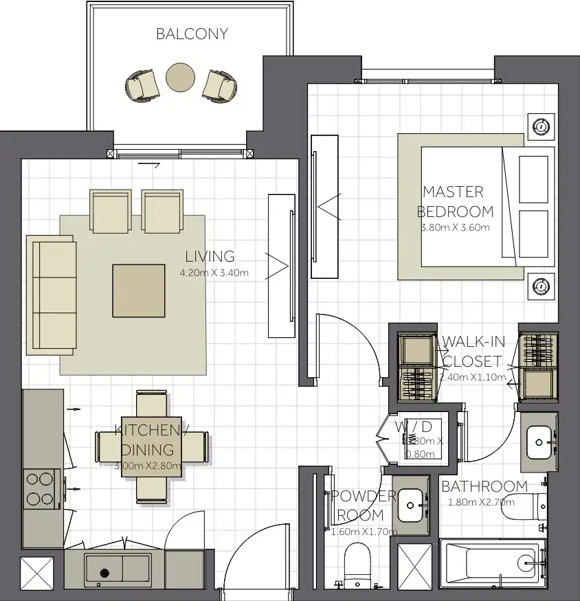 Floor Plans for Eagle Hills Topaz Residences in Sharjah