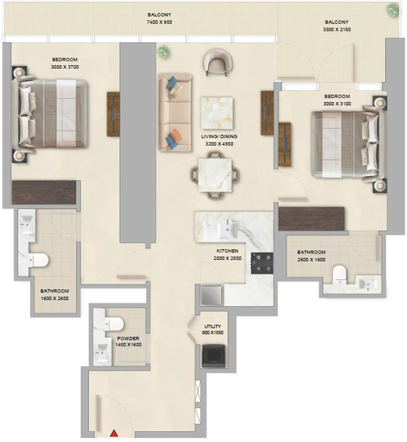 Floor Plans for Sobha Central The Pinnacle in Dubai