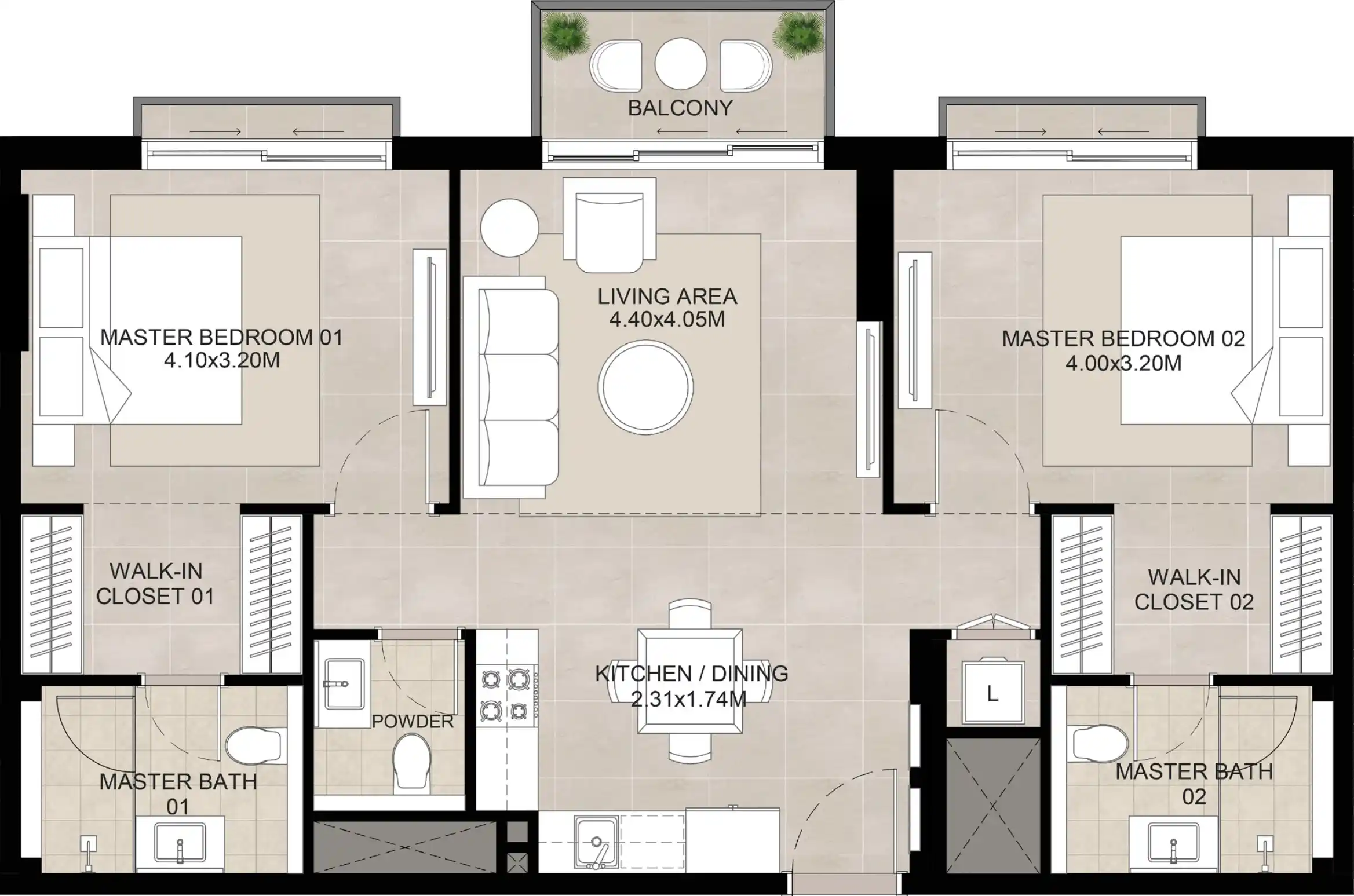 Floor Plans of NSHAMA The Baltimore at Town Square Dubai