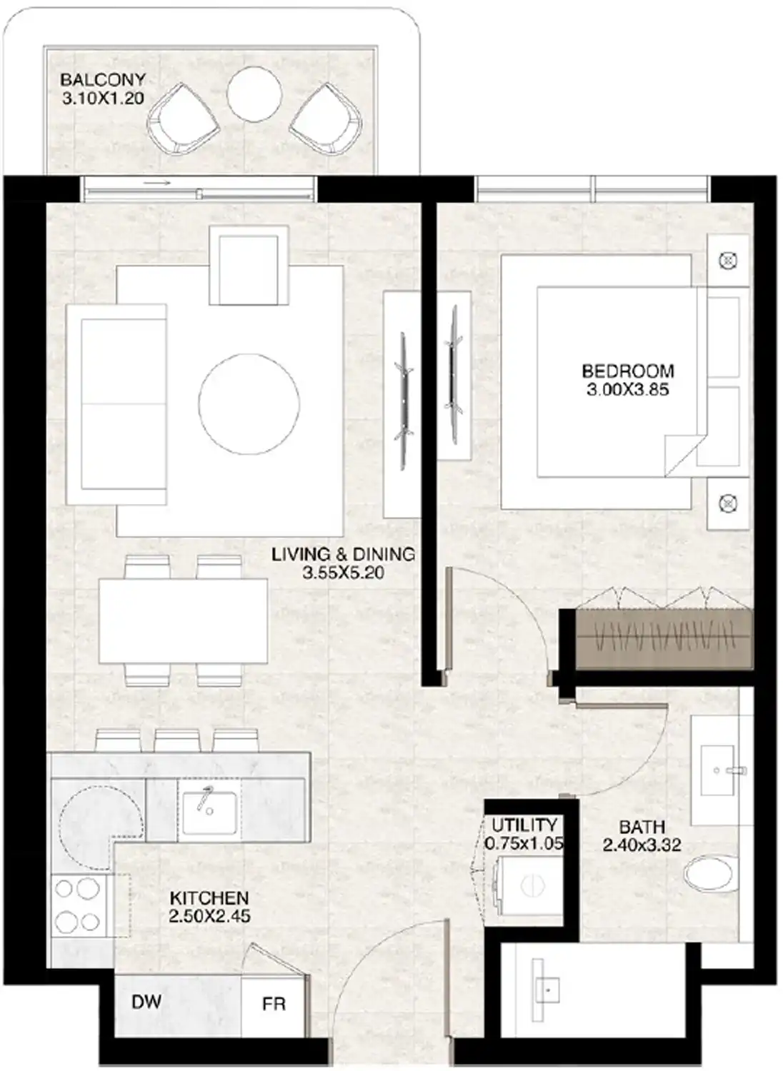 Планировка The Strand Lunara by RAK Properties