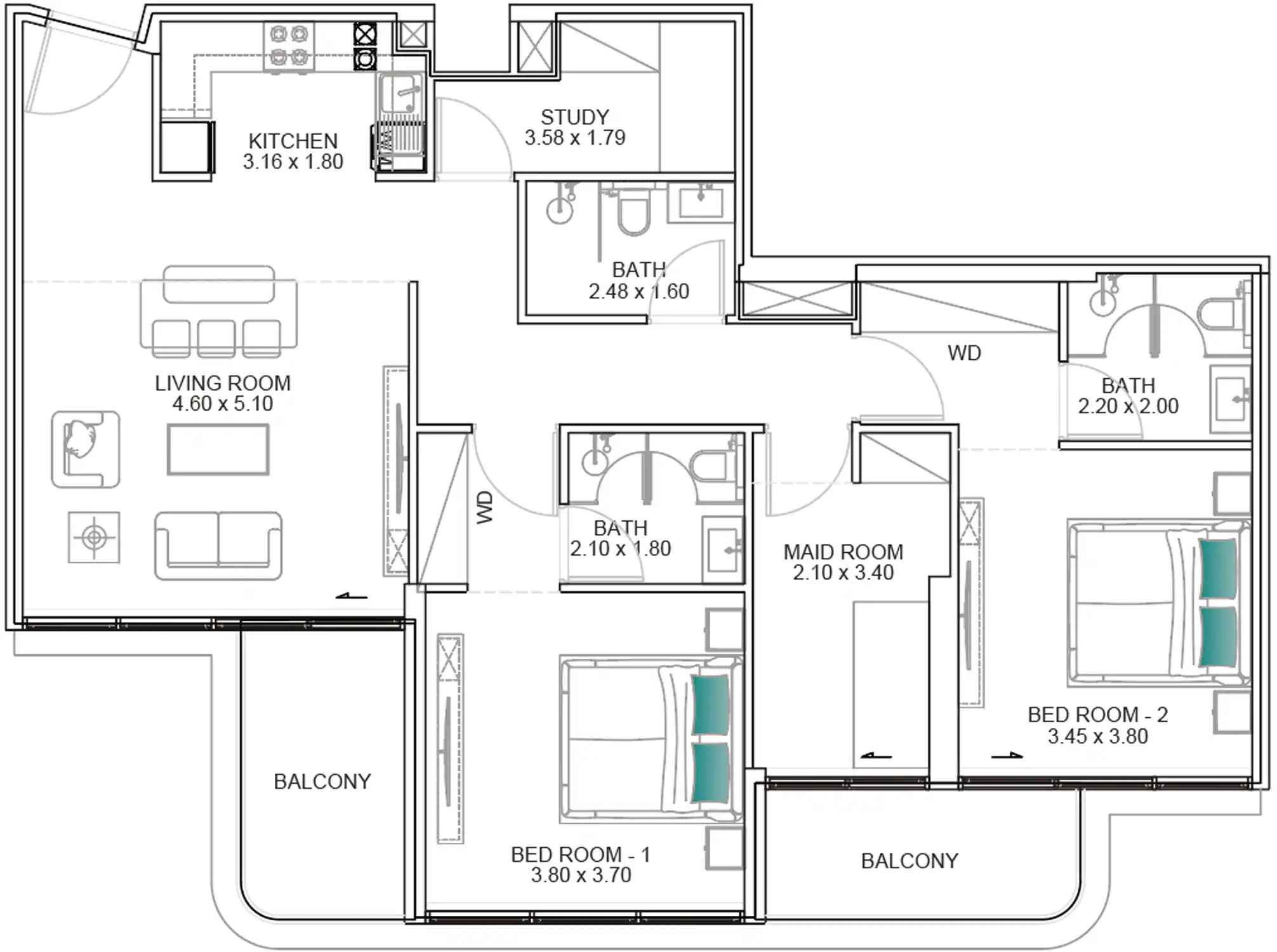 Floor Plans for Floarea Breeze by Mashriq Elite in Dubai