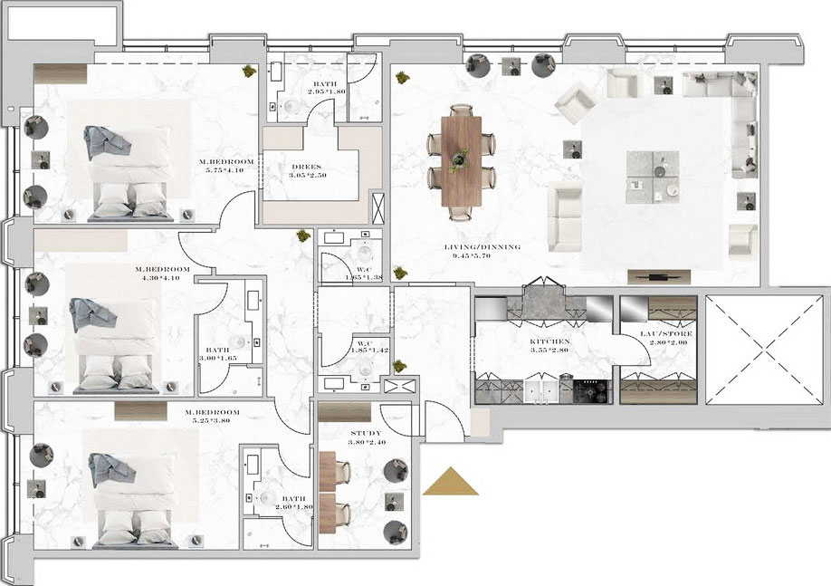 Floor Plans of London Gate Aeternitas Dubai Marina