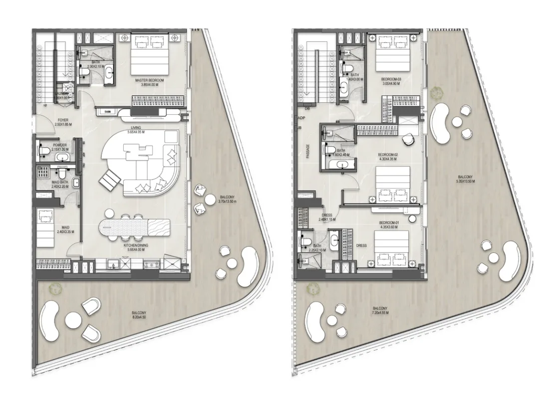 Floor Plans for The Artery Residences by IMKAN in Abu Dhabi