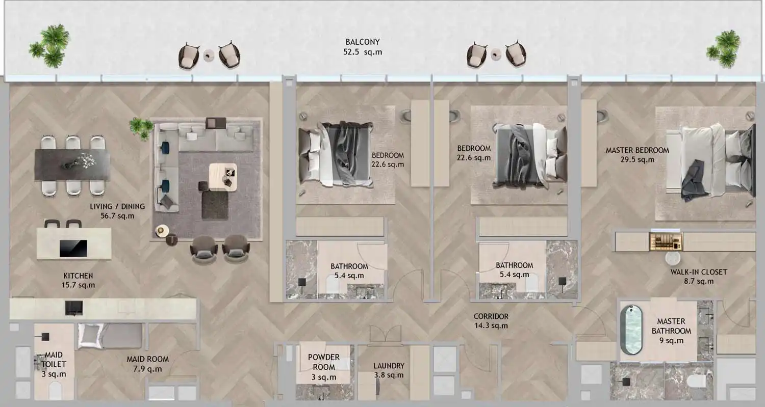 Floor Plans for Aldar The Source Terraces in Abu Dhabi