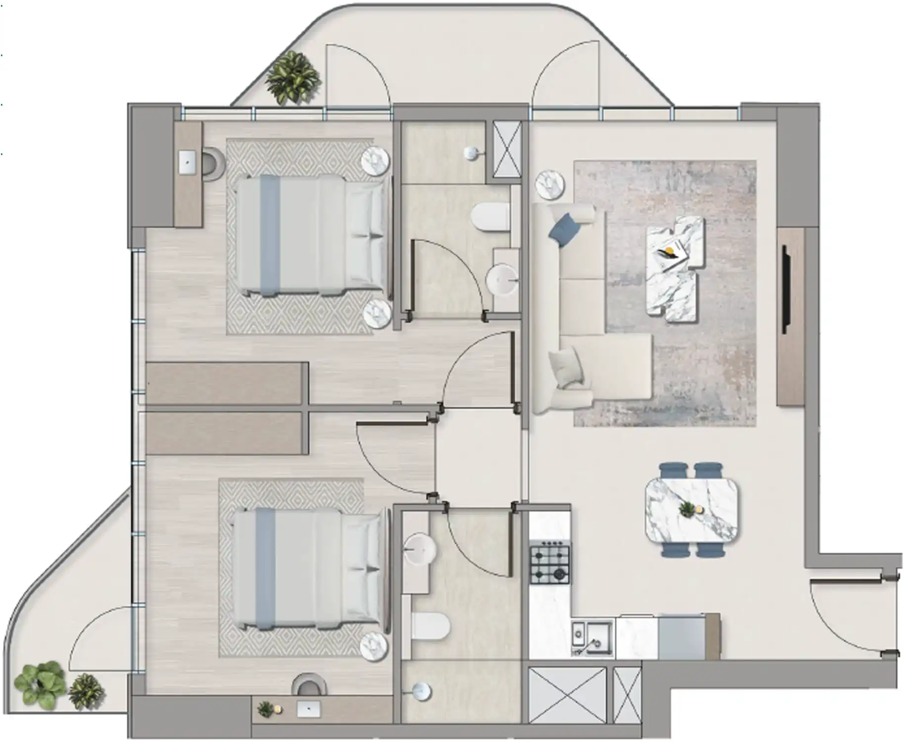 Планировки Flora Shore Beachside Residences