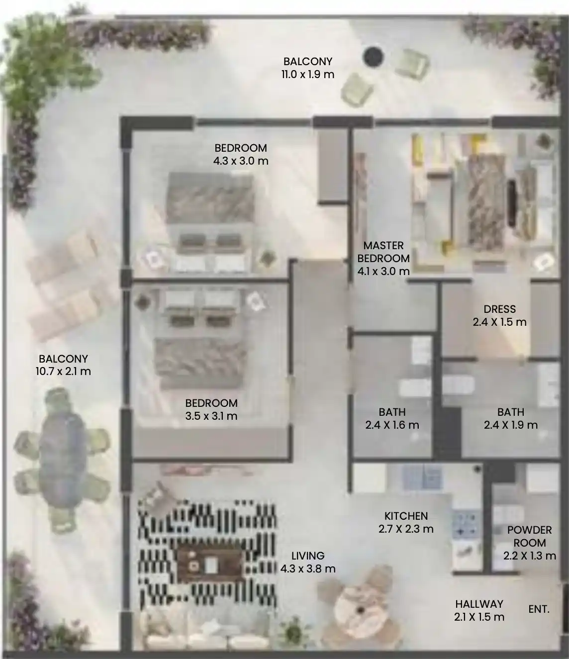 Floor Plans for Leos Weybridge Gardens 4 in Dubai