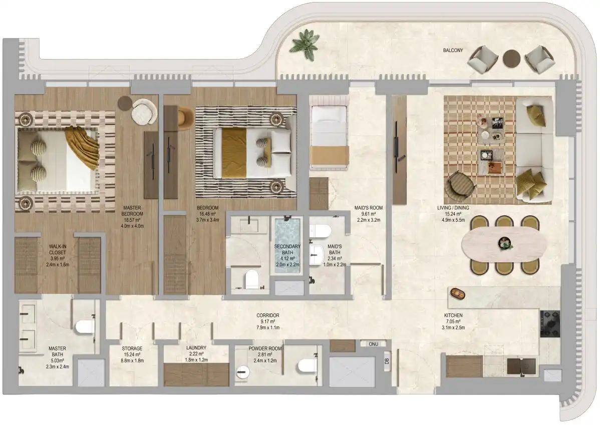 Floor Plans for Aldar The Canopies at Yas Point in Abu Dhabi