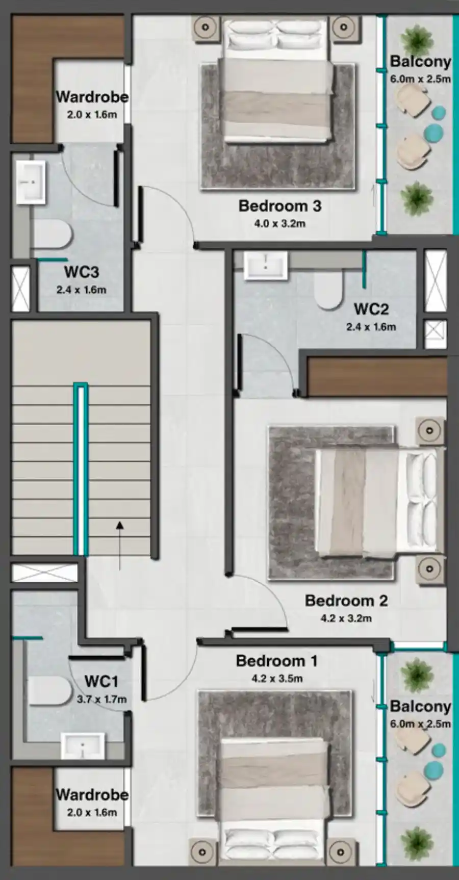 Floor Plans for Sky Hills Residences 2 in Dubai