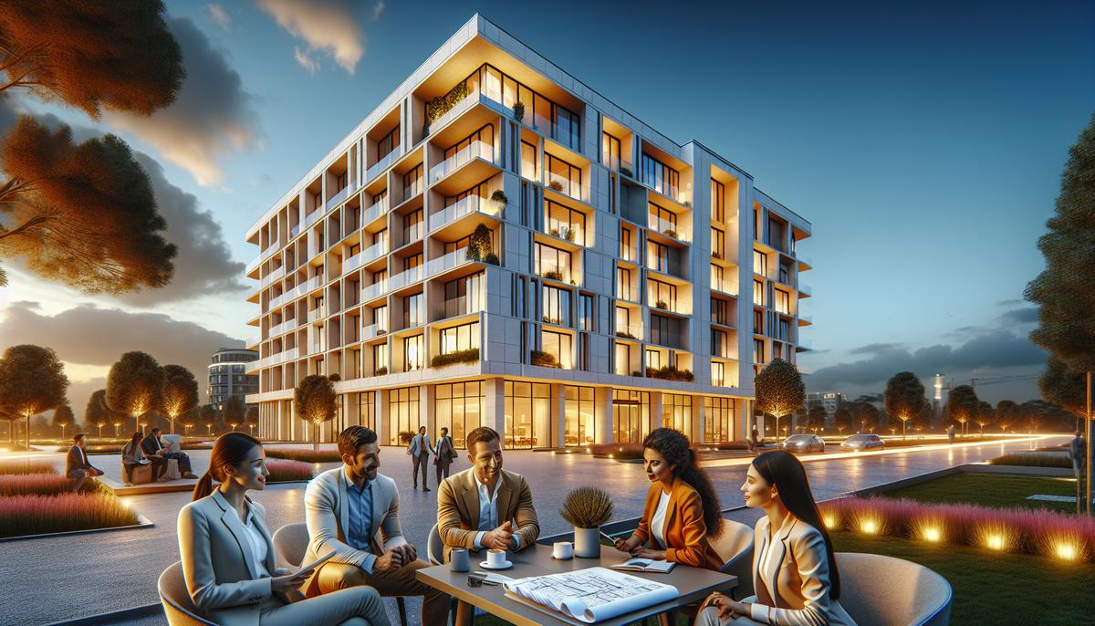 Доходность коммерческой недвижимости в Батуми Коммерческое здание в Батуми с видом на прибрежную улицу и вывесками магазинов