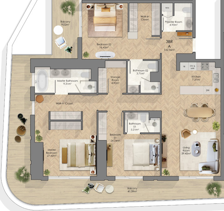 Floor Plans of Midora Residences JVC