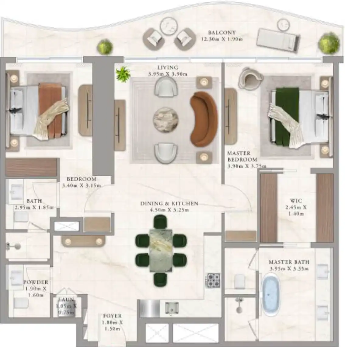 Floor Plans for The Bristol at Emaar Beachfront in Dubai