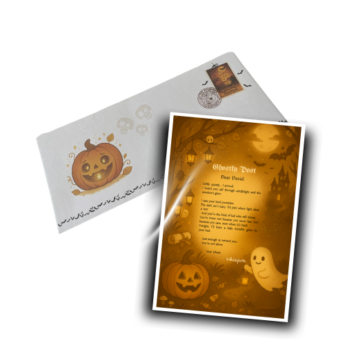Personalized glowing Halloween letter 2025