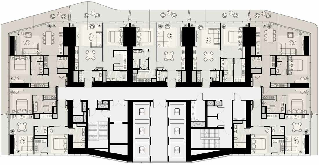 Floor Plans of Mered Iconic Tower Dubai Internet City