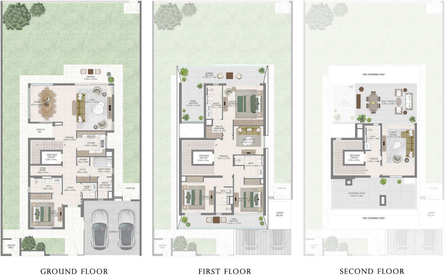 Floor Plans of Emaar Park Gate Villas