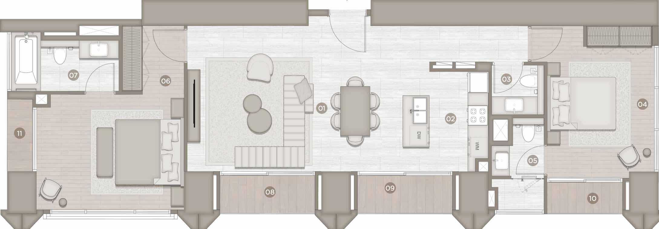 Floor Plans of Fairmont Residences Solara Tower