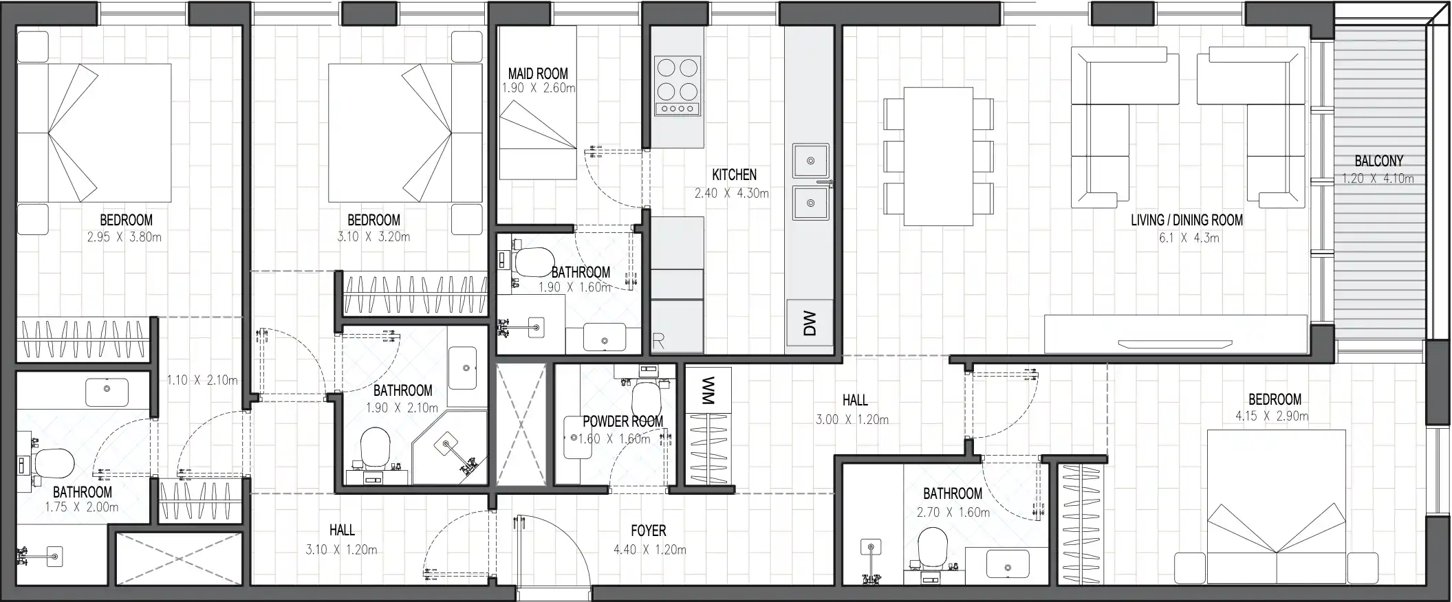 Floor Plans of Olfah by Alef Group