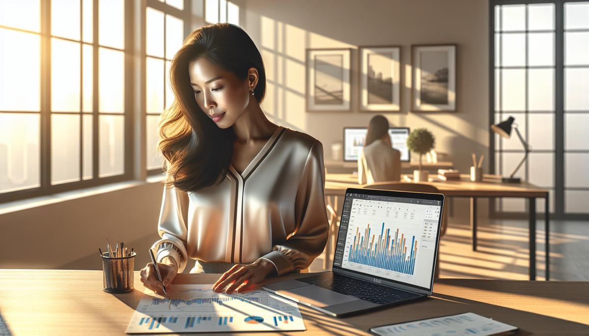 Прогноз цен на 12 месяцев: как строить сценарии без гадания Аналитик рынка недвижимости с графиками на экране