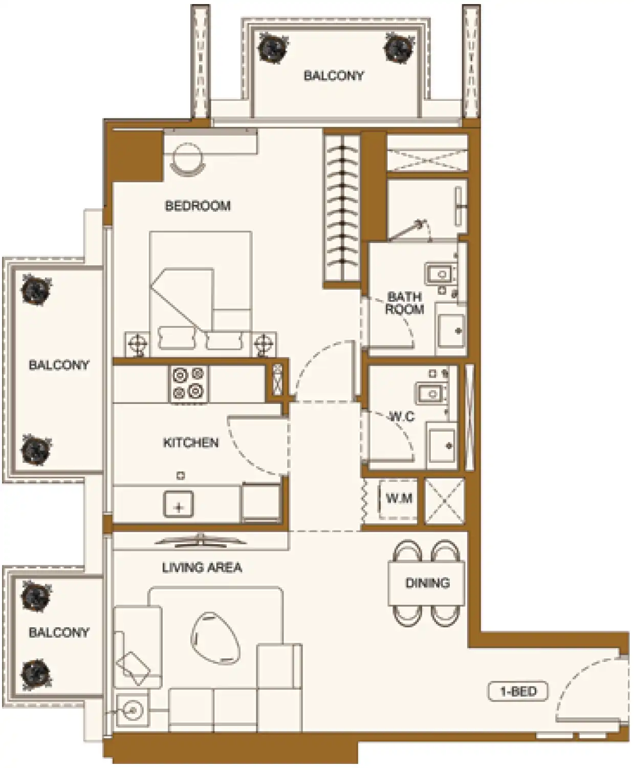 Планировка Binghatti Luxuria