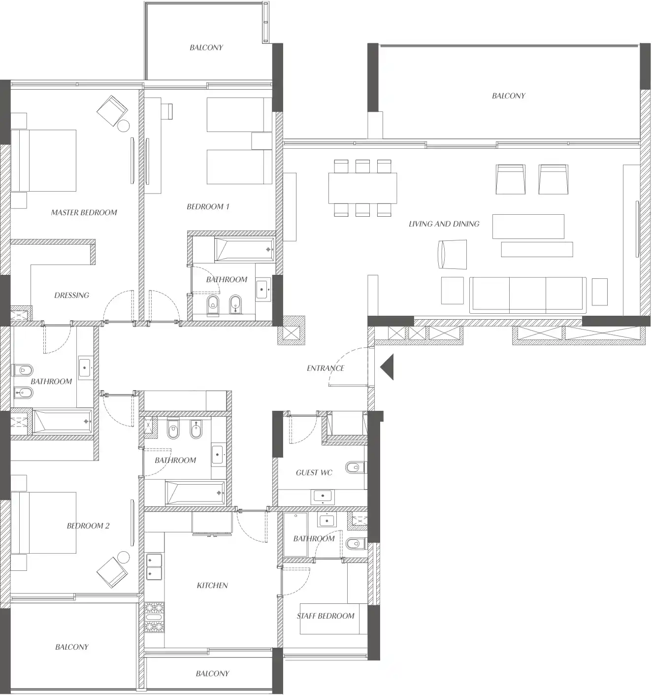 Floor Plans for Sealine Residence in Ajman