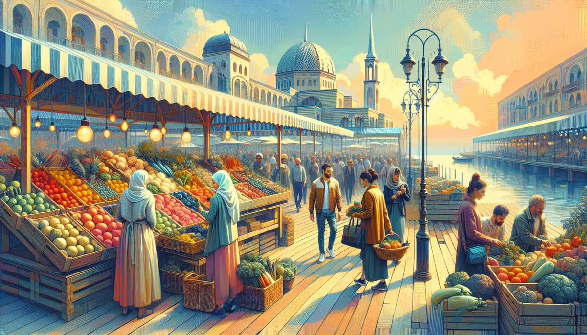 Цены на продукты в Батуми — 2025 Покупатели выбирают фрукты и овощи на рынке в Батуми