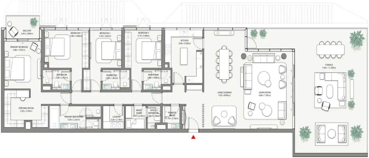 Floor Plans of Nakheel Palm Central Private Residences