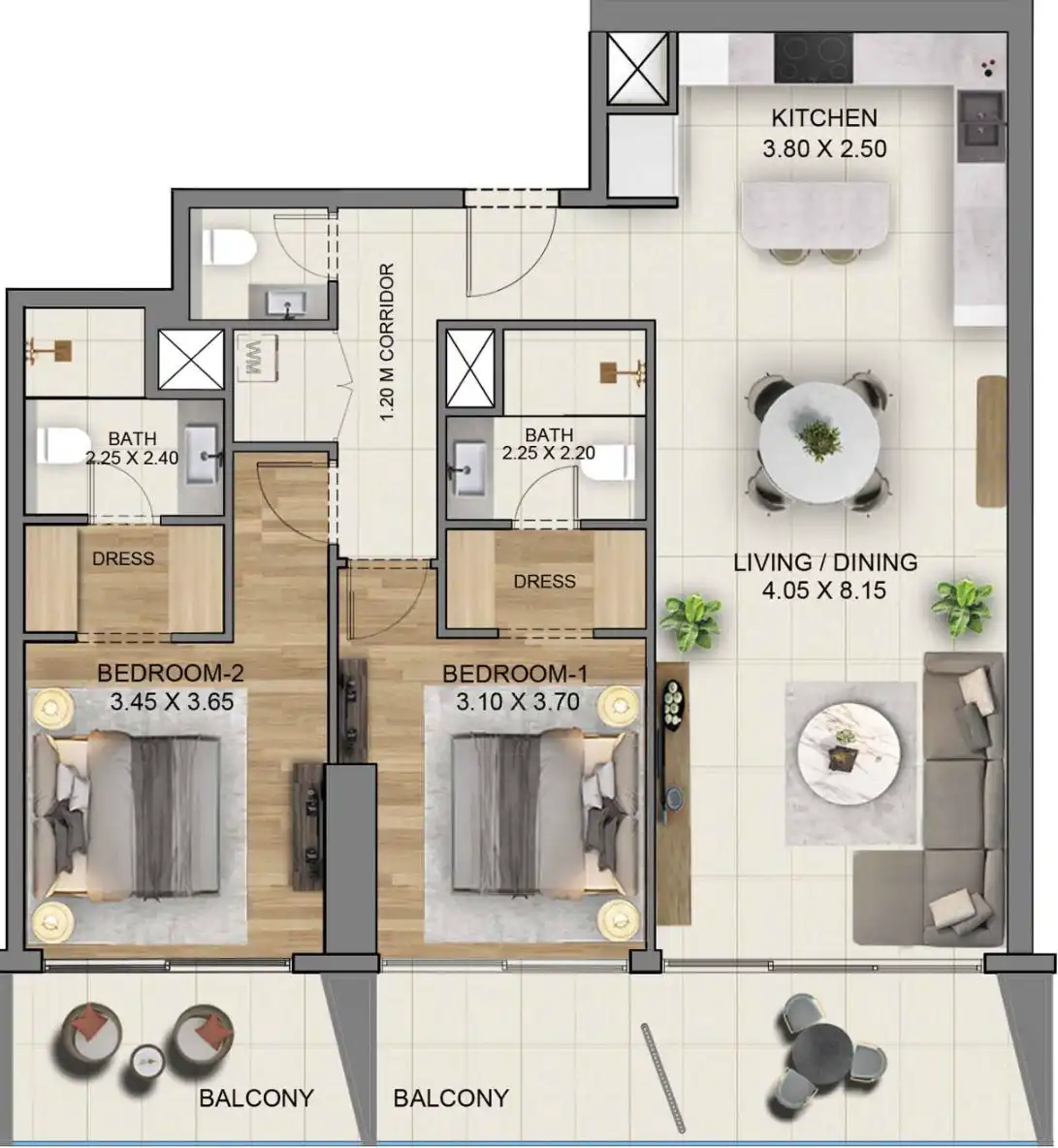 Floor Plans for Marriott Residences JLT in Dubai