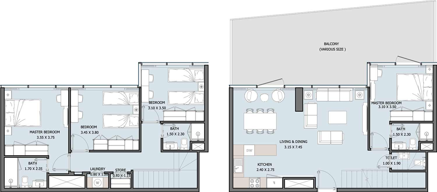 Floor Plans of Reportage Tower