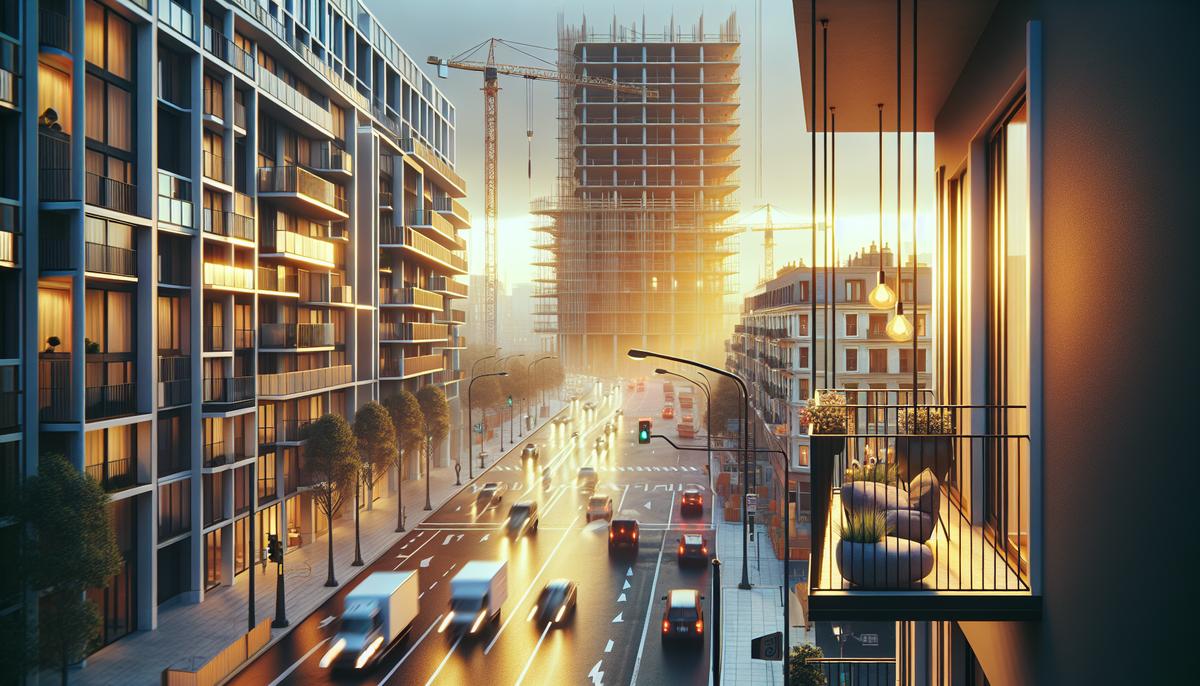 Как оценить шум в центре: магистрали, стройки и ночная жизнь Улица с движением и строительным краном